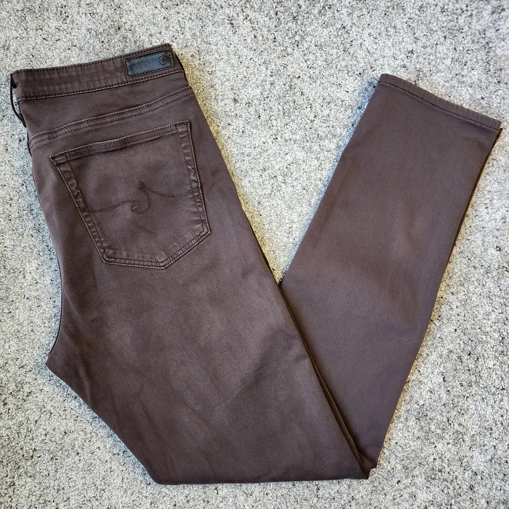 AG Adriano Goldschmied Pants Mens 32x30 Brown THE PRIMA Mid-Rise Cigarette Slim